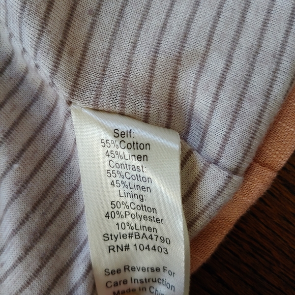 Blu Pepper Color Block Linen Light Pink Tan Utility Jacket Size Women Medium NEW - Picture 13 of 13